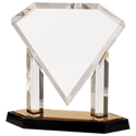 Gold 10 3/4" Floating Diamond Acrylic