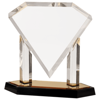 Gold 10 3/4" Floating Diamond Acrylic