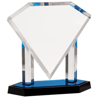 Blue 11 3/4" Floating Diamond Acrylic
