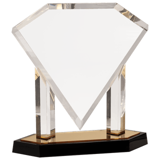 Gold 11 3/4" Floating Diamond Acrylic