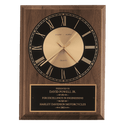 Walnut Round Face Quartz Clock with Black 8" x 10" American Plate
