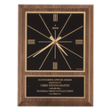 Walnut Square Face Quartz Clock with Black 8" x 10" American Plate
