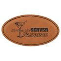 Rawhide 3 1/4" x 1 3/4" Laserable Leatherette Oval Badge Blank with Magnet