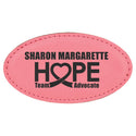 Pink 3 1/4" x 1 3/4" Laserable Leatherette Oval Badge Blank with Magnet