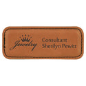 Rawhide 3 1/4" x 1 1/4" Laserable Leatherette Badge Blank with Magnet
