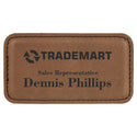 Dark Brown 3 1/4" x 1 3/4" Laserable Leatherette Badge Blank with Magnet