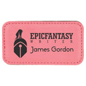 Pink 3 1/4" x 1 3/4" Laserable Leatherette Badge Blank with Magnet
