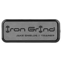Gray 3" x 1" Laserable Leatherette Round Corner Badge & Frame