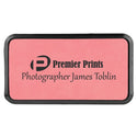 Pink 3" x 1 1/2" Laserable Leatherette Round Corner Badge & Frame