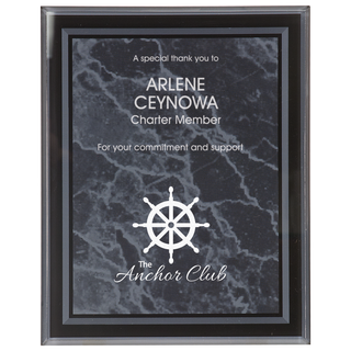 Black 7" x 9" Marble Border -Plaq Acrylic