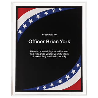 7" x 9" Stars & Stripes Border Clear-Plaq Acrylic