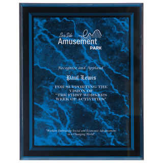 Blue 8" x 10" Marble Border -Plaq Acrylic