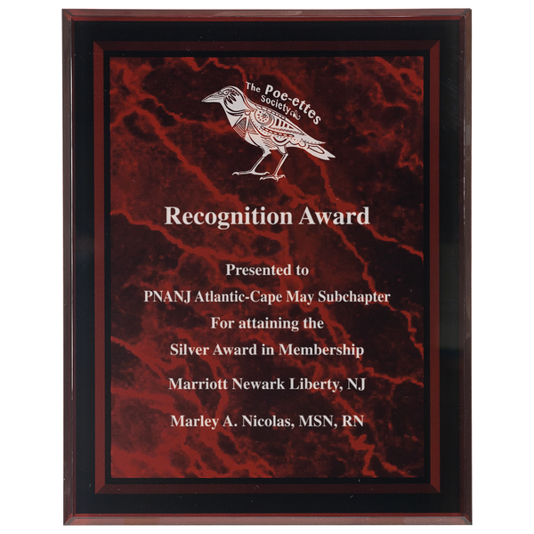 Red 9" x 11" Marble Border -Plaq Acrylic