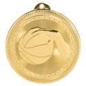 Bright Gold 2" Basketball Laserable BriteLazer Medal