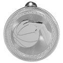 Bright Silver 2" Basketball Laserable BriteLazer Medal