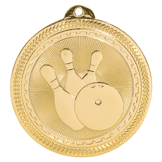 Bright Gold 2" Bowling Laserable BriteLazer Medal
