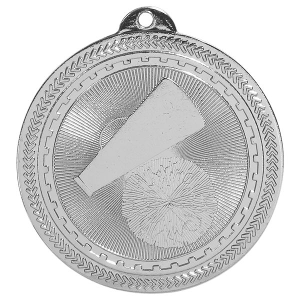 Bright Silver 2" Cheer Laserable BriteLazer Medal