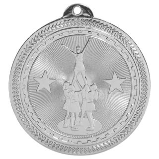 Bright Silver 2" Competitive Cheer Laserable BriteLazer Medal