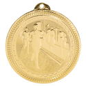Bright Gold 2" Cross Country Laserable BriteLazer Medal