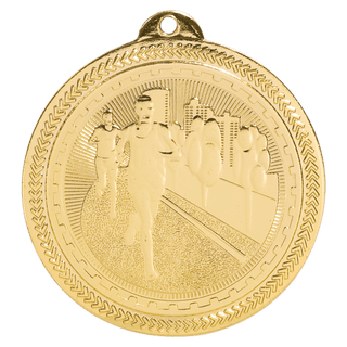 Bright Gold 2" Cross Country Laserable BriteLazer Medal