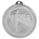 Bright Silver 2" Cross Country Laserable BriteLazer Medal