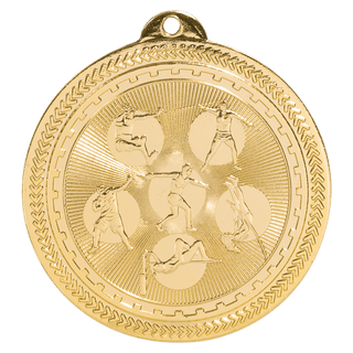 Bright Gold 2" Field Events Laserable BriteLazer Medal