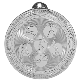 Bright Silver 2" Field Events Laserable BriteLazer Medal