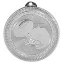 Bright Silver 2" Football Laserable BriteLazer Medal