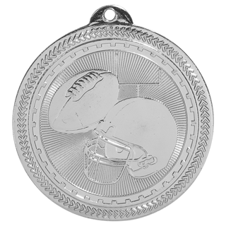 Bright Silver 2" Football Laserable BriteLazer Medal