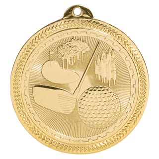 Bright Gold 2" Golf Laserable BriteLazer Medal