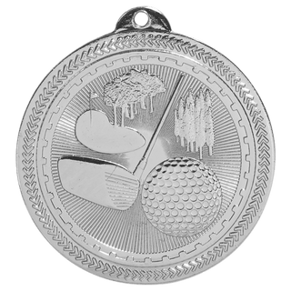 Bright Silver 2" Golf Laserable BriteLazer Medal