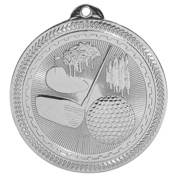 Bright Silver 2" Golf Laserable BriteLazer Medal