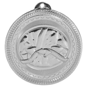 Bright Silver 2" Martial Arts Laserable BriteLazer Medal