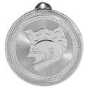 Bright Silver 2" Racing Laserable BriteLazer Medal