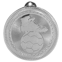 Bright Silver 2" Soccer Laserable BriteLazer Medal