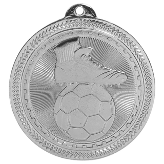 Bright Silver 2" Soccer Laserable BriteLazer Medal