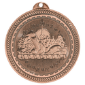 Antique Bronze 2" Swimming Laserable BriteLazer Medal