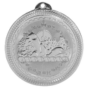 Bright Silver 2" Swimming Laserable BriteLazer Medal