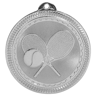 Bright Silver 2" Tennis Laserable BriteLazer Medal