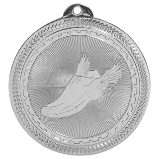 Bright Silver 2" Track Laserable BriteLazer Medal
