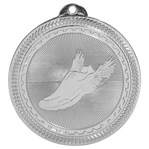 Bright Silver 2" Track Laserable BriteLazer Medal