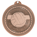 Antique Bronze 2" Volleyball Laserable BriteLazer Medal