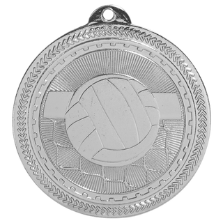 Bright Silver 2" Volleyball Laserable BriteLazer Medal
