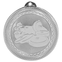 Bright Silver 2" Weightlifting Laserable BriteLazer Medal