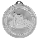 Bright Silver 2" Wrestling Laserable BriteLazer Medal