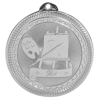 Bright Silver 2" Art Laserable BriteLazer Medal
