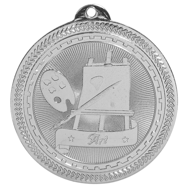 Bright Silver 2" Art Laserable BriteLazer Medal