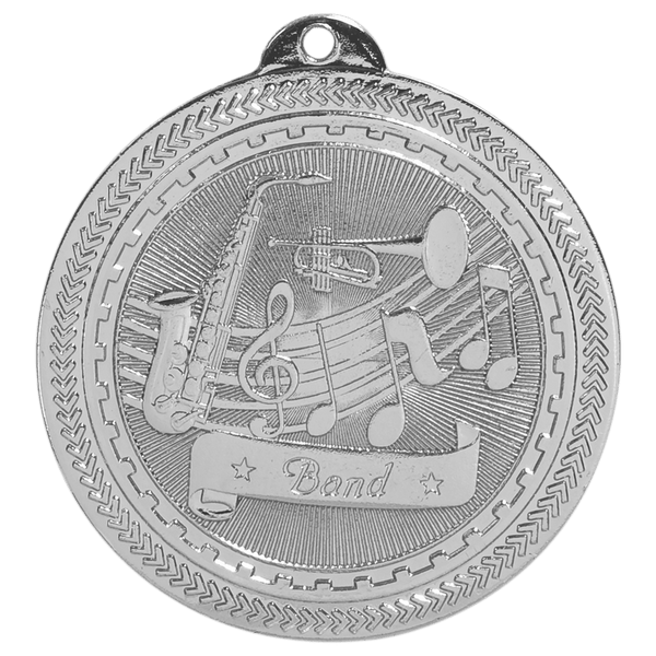 Bright Silver 2" Band Laserable BriteLazer Medal