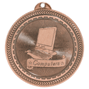 Antique Bronze 2" Computers Laserable BriteLazer Medal