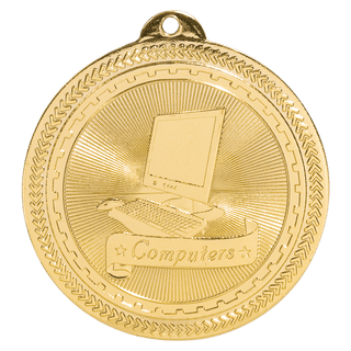 Bright Gold 2" Computers Laserable BriteLazer Medal